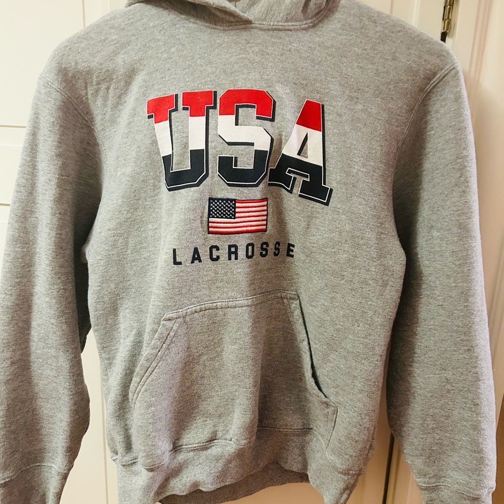 Youth Gray USA Lacrosse Hoodie